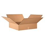 Aviditi 24246 Flat Corrugated Cardboard Box 24" L x 24" W x 6" H, Kraft, For Shipping, Packing and Moving (Pack of 10)