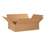 Aviditi 24166 Flat Corrugated Cardboard Box 24" L x 16" W x 6" H, Kraft, for Shipping, Packing and Moving (Pack of 20)