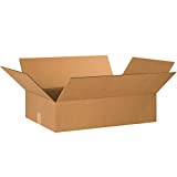 Ship Now Supply SN24166 Flat Corrugated Boxes, 24"L x 16"W x 6"H, Kraft (Pack of 20)