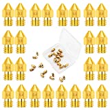 LUTER 24PCS Extruder Nozzles 3D Printer Nozzles for MK8 0.2mm, 0.3mm, 0.4mm, 0.5mm, 0.6mm, 0.8mm, 1.0mm with Free Storage Box for Makerbot Creality CR-10 Ender 3 5