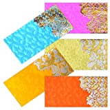 PARTH IMPEX Shagun Gift Envelope for Cash (Pack of 50) 7.5" x 3.5" Peacock Feather Gold Silver Foil Stamping Assorted Color Money Holder Card for Christmas Diwali Birthday Wedding Graduation