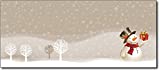 Snowman Present Decorative Winter Mailing Envelopes - #10 Business Letter Size - 80 Christmas Envelopes