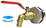 2" Drum Faucet 3/4 inch Brass Barrel Faucet with EPDM Gasket for 55 Gallon Drum Teflon Tape Included