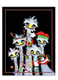 The Best Card Company - Big Group Christmas Card (8.5 x 11 Inch) - Fun Animals, Festive Holiday Greeting Card from All of Us - Merry Ostriches J2914CXSG-US