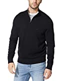 Nautica Men's Quarter-Zip Sweater, True Black, Large