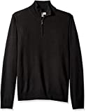 Amazon Brand - Goodthreads Men's Lightweight Merino Wool Quarter Zip Sweater, Black, X-Large