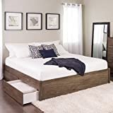 King Select 4-Post Platform Bed with 4 Drawers, Drifted Gray