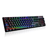 Teamwolf Mechanical Gaming Keyboard RGB 104 Full Keys Red Switches Professional Anti-Ghost Programmable for PC Gamer and Laptop