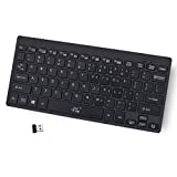 SR Mini Keyboard 2.4G Wireless Thin Light 78 Keys USB Multimedia Small for Pc Computer Laptop (Black)