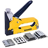 Upholstery Staple Gun Heavy Duty, YEAHOME 4-in-1 Stapler Gun with 4000 Staples, Manual Brad Nailer Power Adjustment Stapler Gun for Wood, Crafts, Carpentry, Decoration DIY