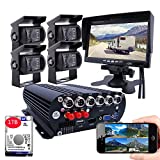 JOINLGO 4CH 4G GPS WiFi 1080P AHD Mobile Vehicle Car Dvr Security Camera System with 1TB Hard Drive 4Pcs WDR 2.0MP Car Cameras with Night Vision, Weatherproof, Remote Monitor for Truck Fleet