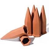 POTEY Terracotta Plant Watering Stakes - Automatic Self Waterer Devices Spikes for Vacations Irrigation, Self-Watering for Indoor Outdoor Plants 6 Pack