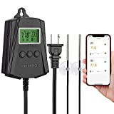 Inkbird WiFi Heat Mat Reptile Thermostat Controller Temperature Controller with 2 Probes and 2 Outlets, IPT-2CH Reptiles Heat Mat Thermostat (Max 250W per Outlet).