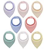 Bandana Snap Drool Bibs for Baby Girls for Drooling Eating Teething for 8 Pack