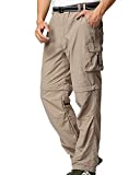 Jessie Kidden Mens Hiking Pants Convertible Quick Dry Lightweight Zip Off Outdoor Fishing Travel Safari Pants (225 Khaki 38)