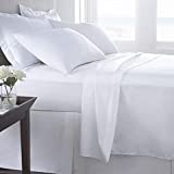 Atlas Bedding Fitted Sheets 2-Pack (Twin XL, White) Cotton Blend Percale - Soft, Breathable, Iron Easy, Wrinkle, Fade and Stain Resistant, 12 Inch Deep Pocket, T180 Hotel Grade