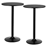 Giantex Pub Bar Table 24-Inch Round Top 40-Inch Height Modern Style Standing Circular Cocktail Table Suitable for Living Room,Restaurant Bistro Table (2)