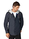 Wrangler Authentics Men's Hooded Flannel Lined Twill Shirt, Nebulous Blue, Large