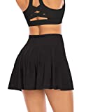 Pleated Tennis Skirts for Women with Pockets Shorts Athletic Golf Skorts Activewear Running Workout Sports Skirt (Black, X-Small)