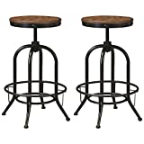 Signature Design by Ashley Pinnadel Industrial Adjustable Height Swivel Barstool, 2 Count, Brown