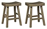 Signature Design by Ashley Glosco Farmhouse 25.5" Counter Height Saddle Barstool, 2 Count, Brown