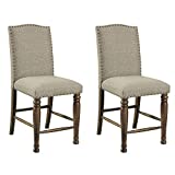 Signature Design by Ashley Lettner Farmhouse 25" Counter Height Upholstered Barstool, Set of 2, Beige