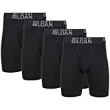 Gildan Men's Underwear Cotton Stretch Boxer Briefs, Multipack, Black Soot (4-Pack), Large