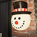 Joliyoou Snowman Porch Light Cover, 12" x 9.8" x 4" Christmas Outdoor Light Cover, Christmas Holiday Decorations Porch Light Covers for Garage, Porch, Front Door