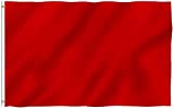 Anley Fly Breeze 3x5 Foot Solid Red Flag - Vivid Color and Fade Proof - Canvas Header and Double Stitched - Plain Red Flags Polyester with Brass Grommets 3 X 5 Ft