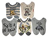 Winnie the Pooh Women's 5 Pack No Show, Blue White Multi, Fits Sock Size 9-11 Fits Shoe Size 4-9