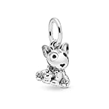 MiniJewelry Dog Bull Terrier Puppy Pet Charm for Bracelets Animals Best Friend Sterling Silver Charm Women Girls Daughters Sisters Gift