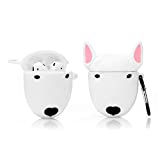 LEWOTE Airpods Silicone Case Cover Compatible for Apple Airpods 1&2[Cute Pet Design][Best Gift for Girls or Boys Man Woman] (Bull Terrier Dog)