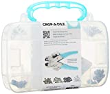 Crop-A-Dile Carrying Case by We R Memory Keepers | Includes heavy-duty-plastic carrying case with teal handle, and 100 eyelets in assorted colors