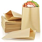 Heatoe 300 Pack Flat Kraft Paper Sandwich Bags, Brown Unbleached Wrap Sheet,Food Grade, Great for Snacks Cookie Bread(7.9x5.9 Inch)