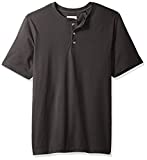 Wrangler Authentics Men's Short Sleeve Henley Tee, Charcoal Heather, X-Large