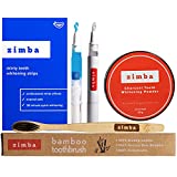 Zimba Ultimate Teeth Whitening Bundle - 14 Mint Treatments (28 Strips), 1 Cool Blue Desensitizing Pen, 1 Travel Whitening Pen, 1 Activated Organic Charcoal Powder & 1 Bamboo Toothbrush