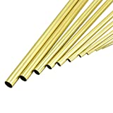 uxcell Brass Tube, 1mm 2mm 3mm 4mm 5mm 6mm 7mm 8mm 9mm 10mm OD x 0.2mm Wall Thickness 300mm Length Seamless Round Pipe Tubing, Pack of 10