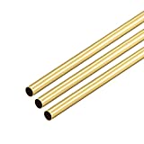 uxcell Brass Round Tube, 300mm Length 4mm OD 0.2mm Wall Thickness, Seamless Straight Pipe Tubing 3 Pcs