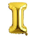 16" Alphabet Letter and Number Balloons Set Package, Aluminum Hanging Foil Film Banner Mylar Balloon for Birthday Party Decoration Custom Word (A-Z, 0-9 Gold) (16 inch I Gold)