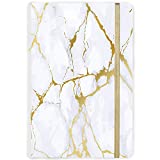 Ruled Notebook/Journal - Hardcover Lined Notebook with Premium Thick Paper, College Lined Journal, 5.8"×8.4", Gold & White Marble Pattern, Perfect for Office Home School Business Writing & Note Taking