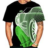 Men's 3D Graphic Plus Size T-Shirt Print Short Sleeve Daily Tops Elegant Exaggerated Round Neck Green