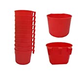 U/D 10pcs Feeder Cage Cups Hanging Chicken Water Cups Pet Bowl with Hooks Rabbit Food Dish for Cages Plastic Feeding & Watering Supplies for Pigeon Poultry Roosters Gamefowl Parakeet
