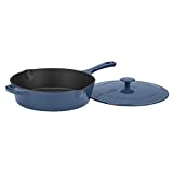 Cuisinart Cast Iron Pan, 12" Chicken Fryer, Enameled Provencial Blue