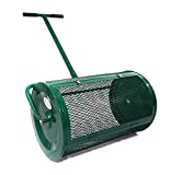 Landzie Lawn & Garden Spreader with Upgraded Side Clasps - 24" x 17" Inch Peat Moss Spreader and Compost Spreader - Heavy Duty Metal Mesh Basket Push Spreader