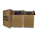 UBoxes Space Savers Wardrobe Moving Boxes With Hanger 20" x 20" x 34" (3 Pack)