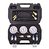 MEASUREMAN Portable Excavator Hydraulic Pressure Test Coupling Kit, Including 6 Test Couplings, 3 Pressure Gauges, 2 Test Hoses for Excavator Construction Machinery