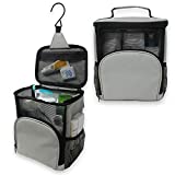 TERRA HOME Portable Shower Caddy Dorm - Large Capacity, Quick Dry with Metal Hook - Hanging Shower Bag - Breathable Mesh Toiletry Shower Tote for Gym and College Dorm (Grey)