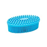 Agirlvct Silicone Loofah Body Scrubber,Exfoliating Silicone Scrubber, Shower Bath Loofa Brush Massaging Spa Gym, Birthday Gift for Kids Men Mother Wife Family (Blue)