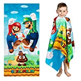 Franco Kids Super Soft Cotton Beach Towel, 58 in x 28 in, Mario