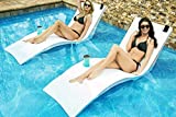 Floating Luxuries Kai Shelf Lounger for 0-9 in. of Water, Set of 2 in-Pool Chaise Lounge Chairs, White